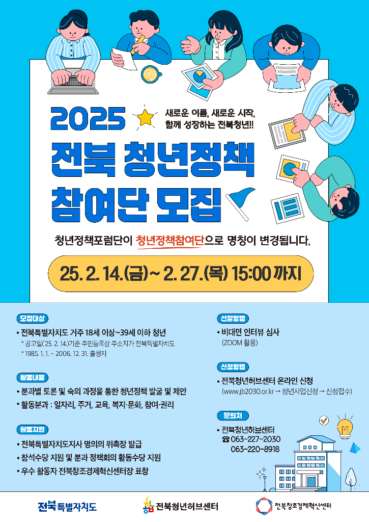 「2025년 전북 청년정책참여단」홍보용 웹포스터