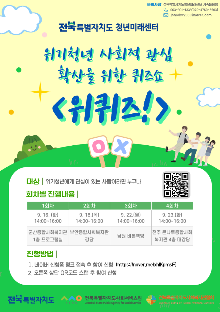 붙임1. 2025 위기청년 사회적 관심 확산을 위한 퀴즈쇼 위퀴즈! 홍보 포스터 1부.