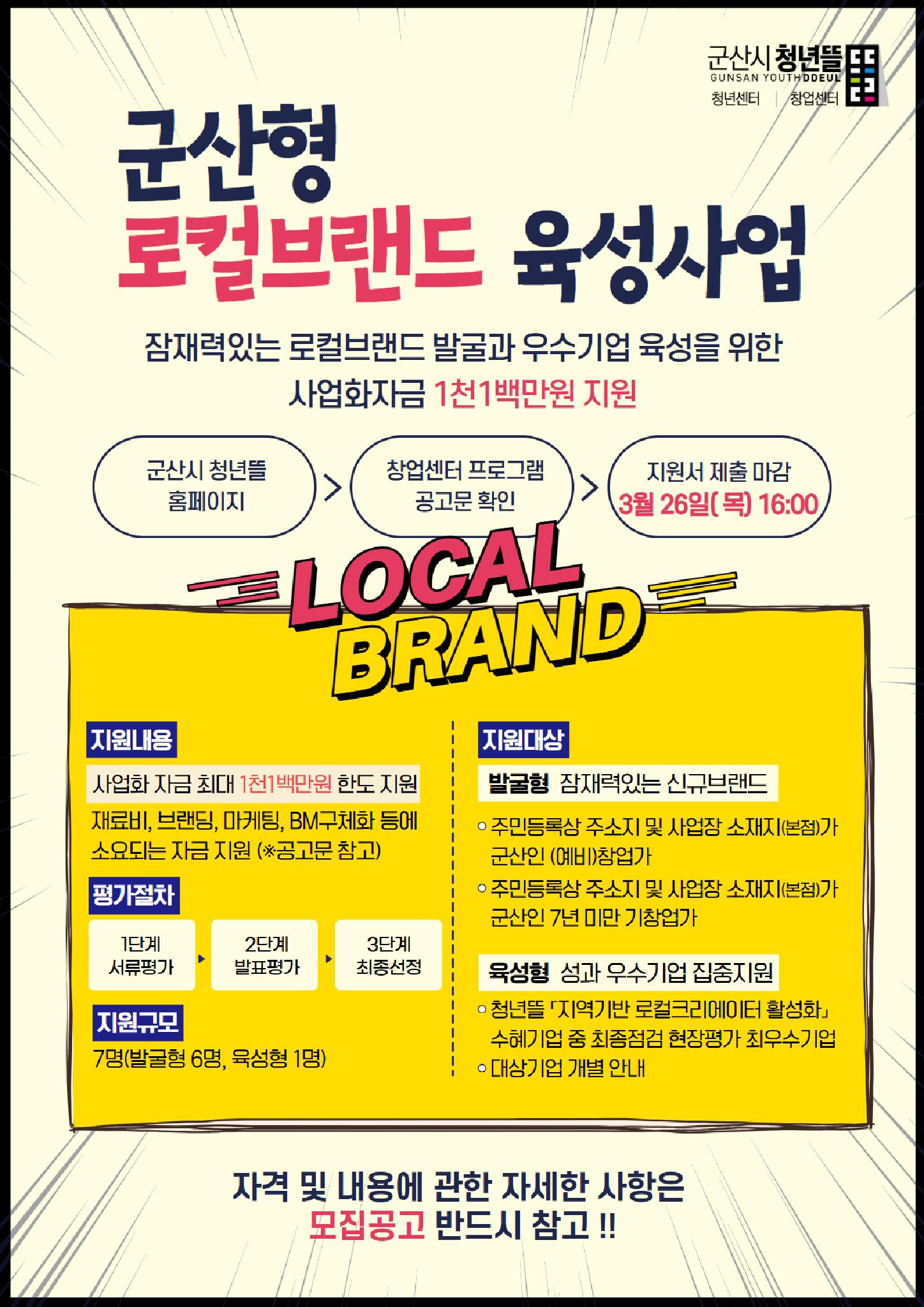 로컬브랜드 육성 포스터