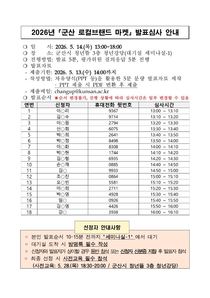 2026년 군산 로컬브랜드 마켓 발표심사 안내_page-0001